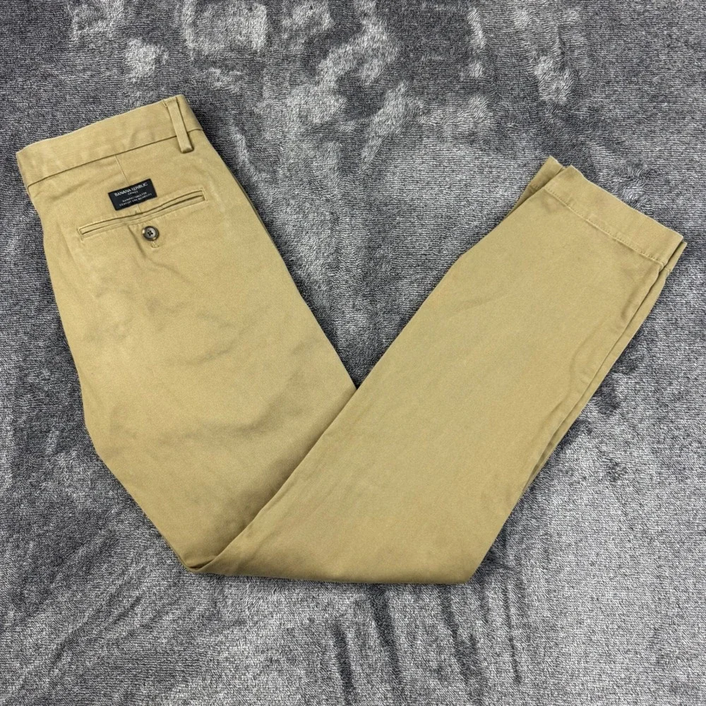 Banana Republic Chinos Mens 30x32 Khaki Aiden Slim Fit Pants Tan Cotton Blend